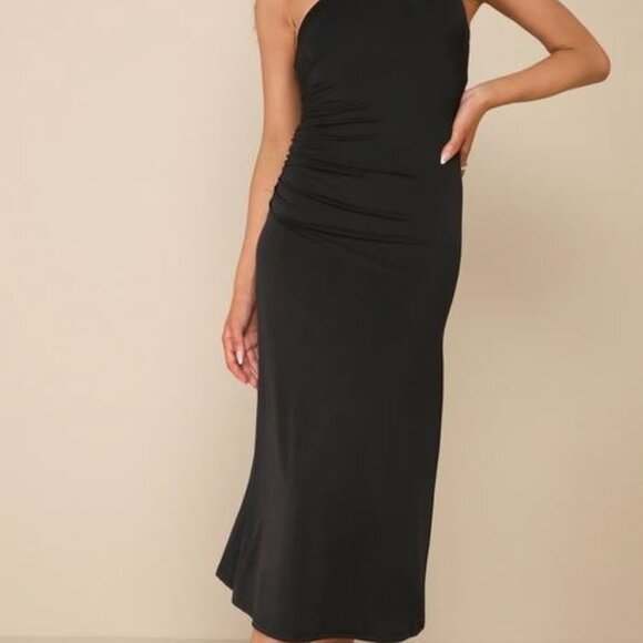 Lulus Black Midi Dress NWT - Picture 2 of 8